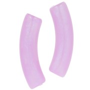 33x8mm Curved tube beads in translucent acrylic - Lilac marbled pearl x6