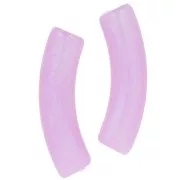 33x8mm Curved tube beads in translucent acrylic - Lilac marbled pearl x6