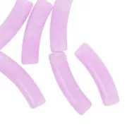 Curved tube beads in opaque acrylic 19x5 mm - Lilac marbled x10
