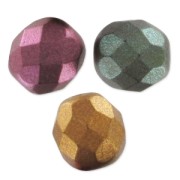 Fire Polished faceted round beads 8mm Metallic Iris Satin x20|raw }}