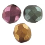 Fire Polished faceted round beads 8mm Metallic Iris Satin x20