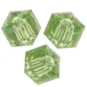 Beads - 6mm PureCrystal 5601 Cube - Reinvented Peridot x1 6mm PureCrystal 5601 Cube - Reinvented Peridot x1