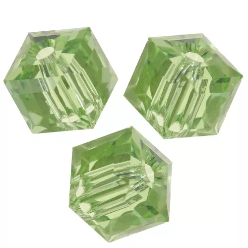 6mm PureCrystal 5601 Cube - Reinvented Peridot x1