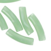 19x5mm Curved tube beads in translucent acrylic - Marbled lichen x10|raw }}