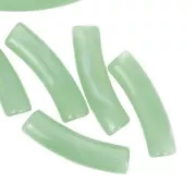 Curved tube beads 19x5 mm in translucent acrylic - Marbled Lichen x10