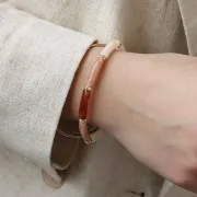 19x5mm Curved tube beads in translucent acrylic - Marbled lichen x10