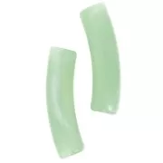 19x5mm Curved tube beads in translucent acrylic - Marbled lichen x10