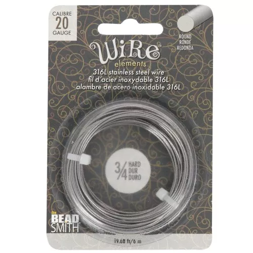 0.81mm 316L stainless steel hard round wire x6m