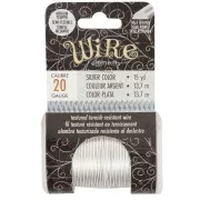 0.81 mm semi-hard textured round copper wire - Silver-plated, tarnish-resistant x13.7m