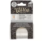1.02mm Textured half-round copper wire semi-hard - Silver anti-tarnish x9.1m