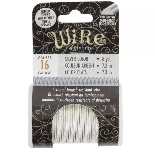 1.29 mm semi-hard textured round copper wire - Silver-plated to prevent tarnishing x7.3m
