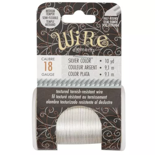 1.02 mm semi-hard twisted round copper wire - Silver-plated to prevent tarnishing x9.1m