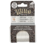 1.29mm Half-round twisted copper wire semi hard - Silver anti-tarnish x7.3m