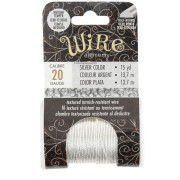 0.81 mm semi-hard hammered round copper wire - Silver-plated, tarnish-resistant x13.7m