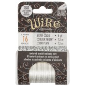 1.29 mm semi-hard hammered round copper wire - Silver-plated, tarnish-resistant x7.3 m