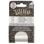1.29 mm semi-hard hammered round copper wire - Silver-plated, tarnish-resistant x7.3 m