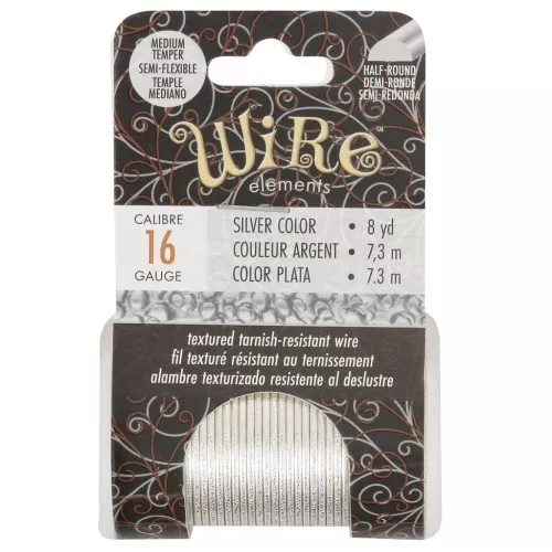 1.29 mm semi-hard hammered round copper wire - Silver-plated, tarnish-resistant x7.3 m