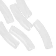 Clear acrylic curved tube beads 19x5 mm - Clear x10