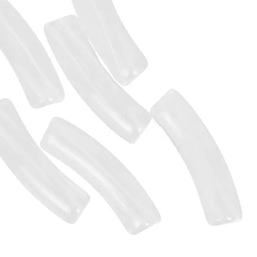 Curved tube beads 19x5 mm in transparent acrylic - Transparent x10