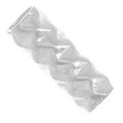 10x4mm 925 Sterling Silver Tube bead diamond effect x1