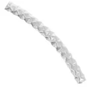 30x3mm 925 Sterling Silver Bead tube curved diamond effect x1