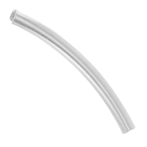 20x2mm 925 Sterling Silver Curved tube bead x1