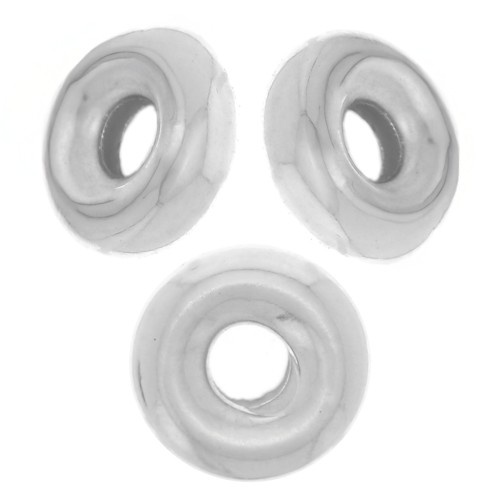 4.5mm 925 Sterling Silver Rondelle Heishi beads x10