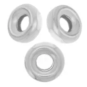 5.5mm 925 Sterling Silver Rondelle Heishi beads x8