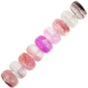 7x4mm Rondelle beads in clear acrylic - Mix Violet - Pink marbled x20|raw }}