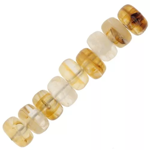 7x4mm Rondelle beads in clear acrylic - Mix Miel marbled x20