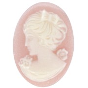 18x13mm Resin Cameo - left side - Light Rose x1|raw }}