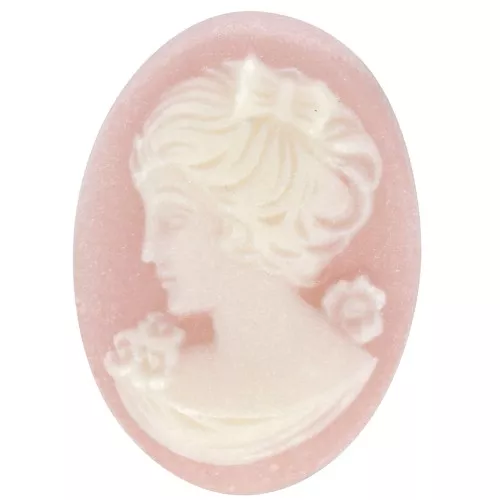 18x13mm Resin Cameo - left side - Light Rose x1