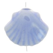 10x12mm Ceramic shell beads - Iridescent sky blue x5