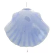 10x12mm Ceramic shell beads - Iridescent sky blue x5