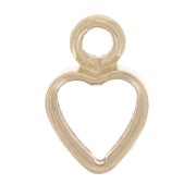 5.5x3.5mm Mini hollow heart charm - Gold filled x1