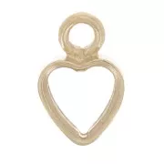 5.5x3.5mm Mini hollow heart charm - Gold filled x1