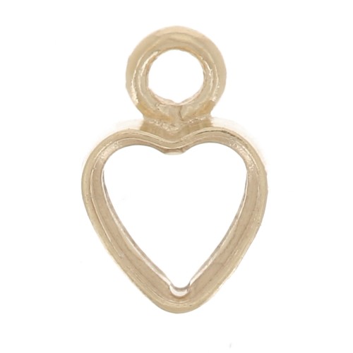 5.5x3.5mm Mini hollow heart charm - Gold filled x1