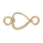 7x3.5mm hollow heart Spacers - Gold filled x1