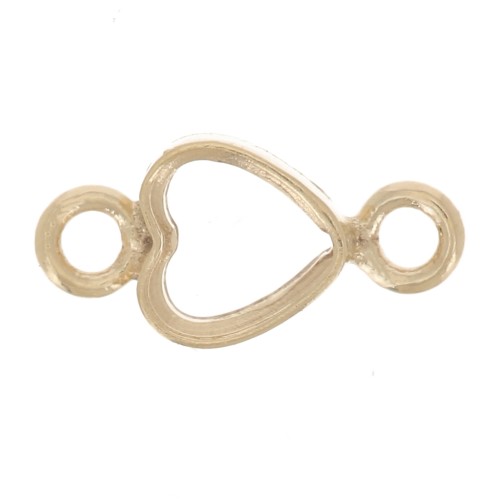 7x3.5mm hollow heart Spacers - Gold filled x1