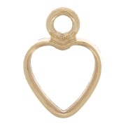 6x4mm Mini hollow heart charm - Gold filled x1