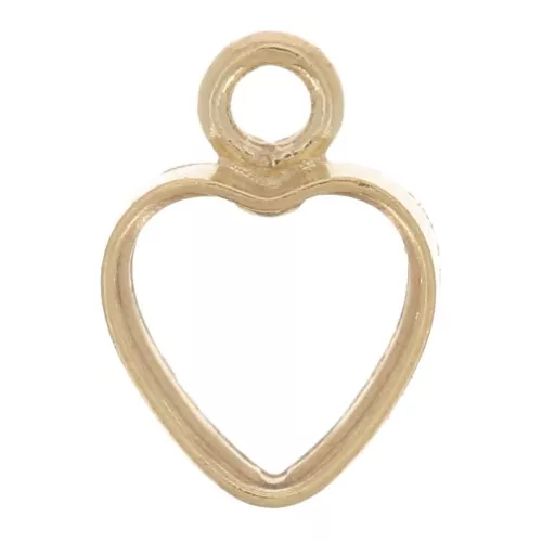 6x4mm Mini hollow heart charm - Gold filled x1