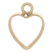 7x5.5mm Mini hollow heart charm - Gold filled x1|raw }}