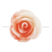 20 mm synthetic flower bead - Peach marbled - Cream x1|raw }}