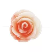 20 mm synthetic flower bead - Peach marbled - Cream x1