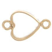 9x5.5mm hollow heart Spacers - Gold filled x1