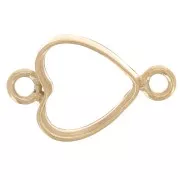 9x5.5mm hollow heart Spacers - Gold filled x1