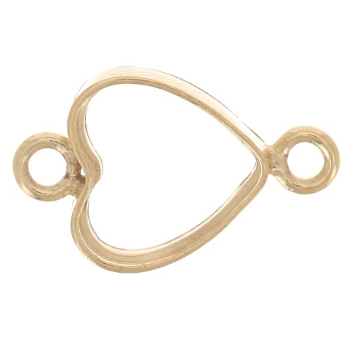 9x5.5mm hollow heart Spacers - Gold filled x1