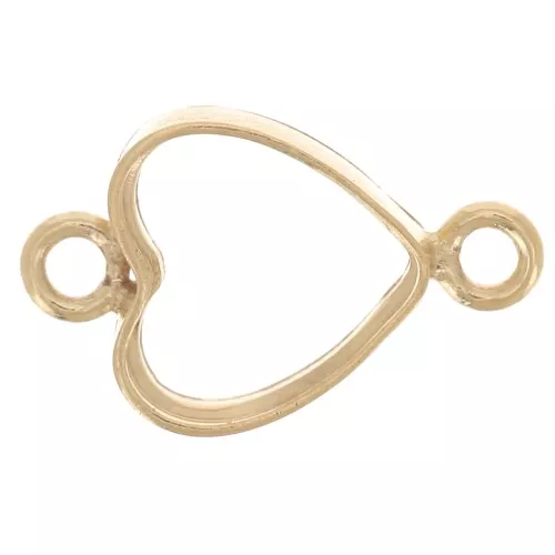 9x5.5mm hollow heart Spacers - Gold filled x1