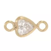 7x3.5mm Hert spacer Zirconium oxide - Gold filled - Crystal x1