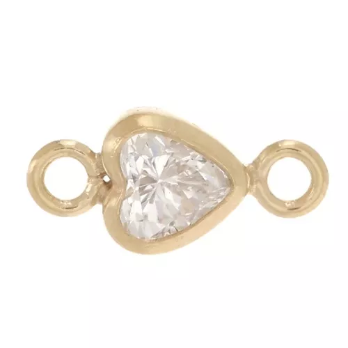 7x3.5mm Hert spacer Zirconium oxide - Gold filled - Crystal x1